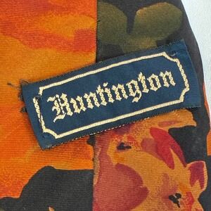 Huntington Necktie Large Dark Floral Silk Italian Fabric Hand Made Fall Wedding